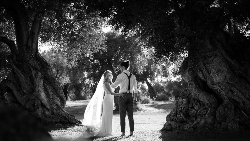 Brautpaar Olivenbäume
